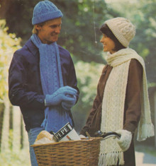 Vintage Unisex Hat, Scarf and Mittens 