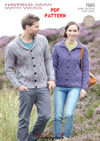Vintage Unisex Diamond Aran Cardigan 
