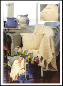 Vintage Aran Throw, Cushion and Bag 