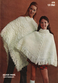 Vintage Ladies and Children's Aran Poncho