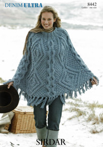 Vintage Large Diamond Aran Poncho