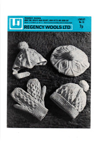 Vintage Family Aran Hat & Mittens 