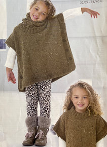 Vintage Children's Tabard Style Aran Poncho 