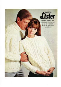 Vintage Aran Polo Neck and Crew Neck Unisex Sweaters