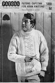 Vintage Aran Diamond Stitch Gents Sweater