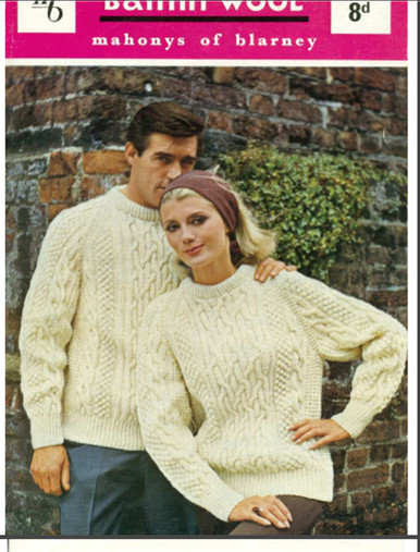 Unisex Vintage Aran Cable Sweater