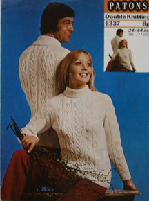 Vintage Aran Turtleneck Sweater