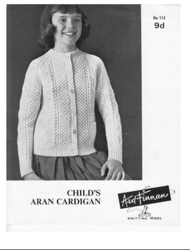 Children's Vintage Roundneck Aran Cardigan