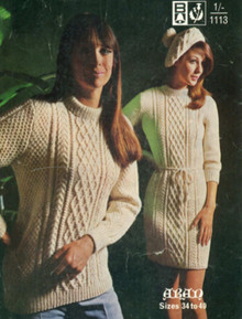 Vintage Style Aran Dress and Sweater