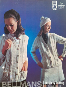Vintage Ladies Sleeveless and Sleeved Aran Cardigan