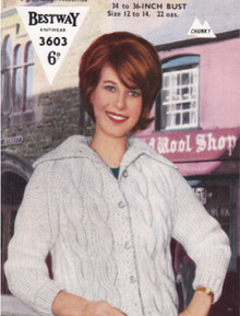 Vintage Ladies Chunky Collar Cardigan