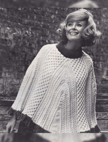 Ladies Vintage Aran Poncho