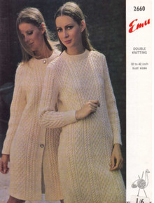 Vintage Ladies Aran Dress and Coat