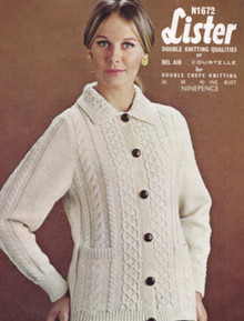 Ladies Vintage Collar Cardigan with Pockets