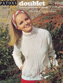 Ladies Vintage Saddle Polo Neck Sweater