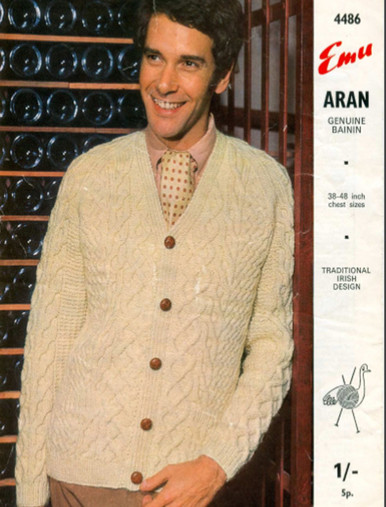 Vintage Men's Bainín V-Neck Cardigan