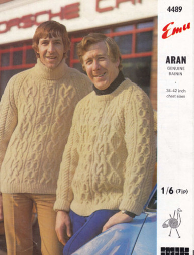 Vintage Mens Cable Crew & Turtleneck Sweater