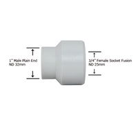 1" Plain End x 3/4" Socket Fusion Reducing Bushing