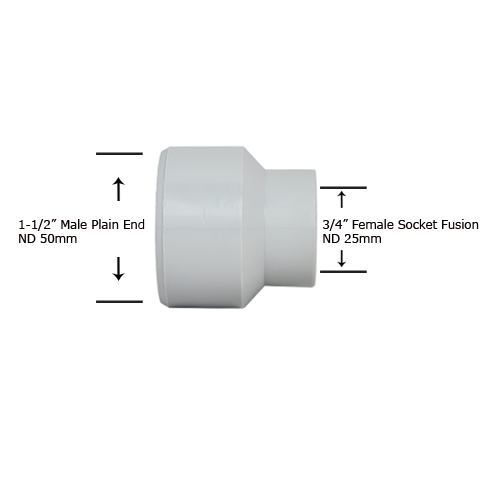 1 1 2 Plain End X 3 4 Socket Fusion Reducing Bushing Nd 50mm X 25mm Pp Rct Ppr Supply 1 1 2 Plain End X 3 4 Socket Fusion Reducing Bushing Nd 50mm X 25mm Pp Rct Ppr Supply