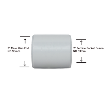 3" Plain End x 2" Socket Fusion Reducing Bushing