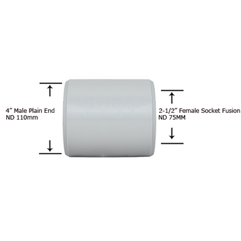 4" Plain End x 2-1/2" Socket Fusion Reducing Bushing