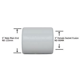 5" Plain End x 3" Socket Fusion Reducing Bushing