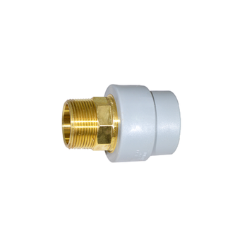 1-1/4" Socket Fusion x 1-1/4" MPT Male Threaded Lead Free Brass Transition ND 40mm PP-RCT