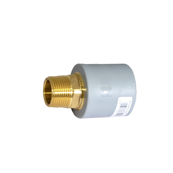 2" Socket Fusion x 1-1/2" MPT Male Threaded Lead Free Brass Transition ND 63mm PP-RCT