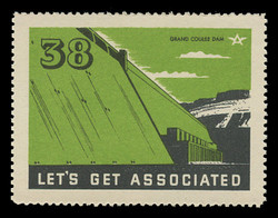 Associated Oil Company Poster Stamps of 1938-9 - # 38 Grand Coulee Dam