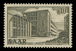 SAAR Scott # 238 10fr Ludwig's Gymnasium