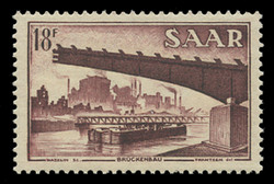 SAAR Scott # 243 18fr Bridge Building, dark rose brown