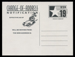 U.S. Scott # CVUX3-15, UPSS # PB3a1, Variety CAC002 - Change-of-Address - Automobile