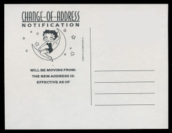 U.S. Scott # CVUX3-18, UPSS # PB3a1, Variety CAC103 - Change-of-Address - Betty Boop without Postage
