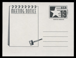 U.S. Scott # CVUX4-03, UPSS # PB3a2, Variety PMN001 - Meeting Notice
