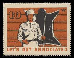 Associated Oil Company Poster Stamps of 1938-9 - # 10, The Fur Trader