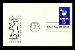 U.S. Scott # UX  59LUP, 1971 10c Map, LUPOSTA '71 Overprint - FDC Only, No Mint - Show Logo Postal Card