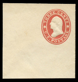 USA Scott # U  26, 1861 3c Washington, Scott Die U12, red on white - Mint Full Corner
