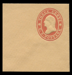 USA Scott # U  27, 1861 3c Washington, Scott Die U12, red on buff - Mint Full Corner
