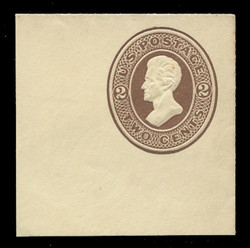 USA Scott # U  79, 1870-1 2c Jackson, Scott Die U24 brown on amber - Mint Full Corner