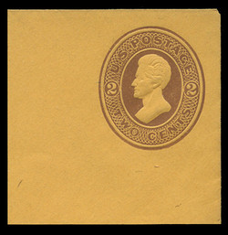 USA Scott # U  80, 1870-1 2c Jackson, Scott Die U24 brown on orange - Mint Full Corner