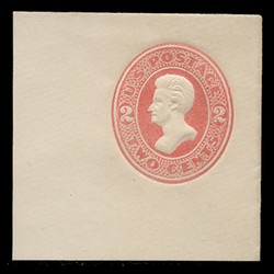 USA Scott # U 142, 1874-86 2c Jackson, Scott Die U40, vermilion on white - Mint Full Corner