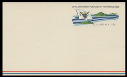 U.S. Scott # UXC  6bO 1967 6c Virgin Islands and Territorial Flag - Mint Postal Card - Near-Orange Shade (See Warranty)