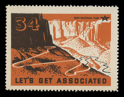 Associated Oil Company Poster Stamps of 1938-9 - # 34 Zion National Park