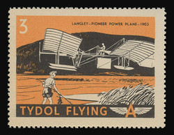 Tydol Flying "A" Poster Stamps of 1940 - # 3 Langley - Pioneer Power Plane - 1903