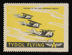 Tydol Flying "A" Poster Stamps of 1940 - #26, Fighters of the Fleet - Grumman Pursuit