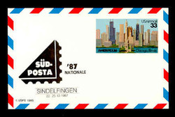 U.S. Scott # UXC 23SUD, 1986 33c AMERIPEX '86, SUDPOSTA '87 Overprint - Mint Show Logo Postal Card