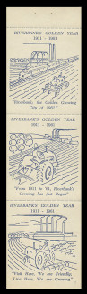 1961 (003) Riverbank, California's Golden Year Booklet Pane - Blue on White with Dull Gum