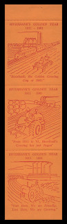 1963 (006) Riverbank, California's Golden Year Booklet Pane - Red on Orange with Shiny Gum