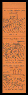 1964 (008) Riverbank, California's Golden Year Booklet Pane - Blue on Orange with Shiny Gum