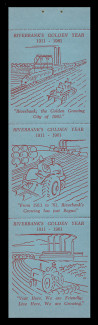 1965 (010) Riverbank, California's Golden Year Booklet Pane - Red on Blue with Shiny Gum